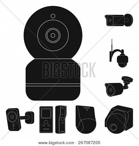Isolated Object Of Cctv And Camera Symbol. Set Of Cctv And System Vector Icon For Stock.