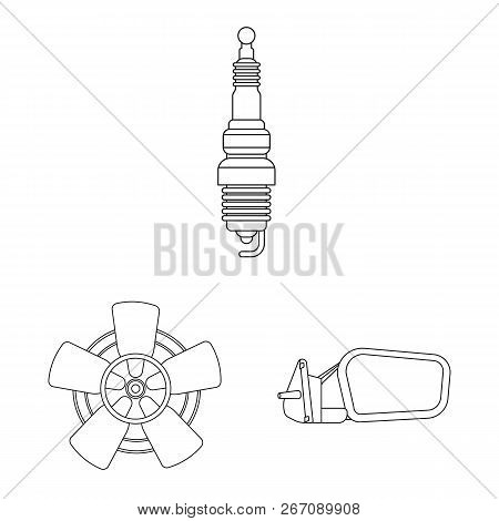 Vector Illustration Of Auto And Part Icon. Collection Of Auto And Car Vector Icon For Stock.