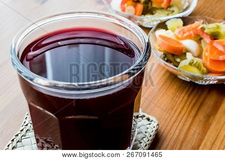 Turkish Turnip Juice With Pickles / Salgam Suyu.