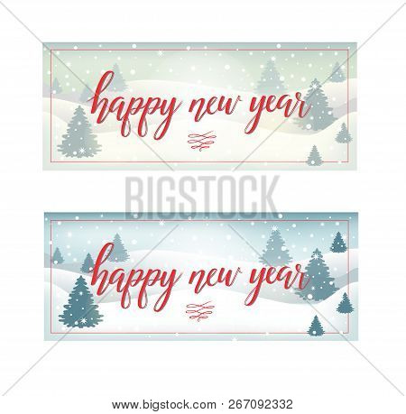 Postcard With Bright Happy New Year Text
