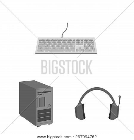 Vector Design Of Laptop And Device Icon. Set Of Laptop And Server Stock Symbol For Web.