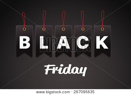 Black Friday Special Offer Poster Shopping Prize Tags With Text Holiday Promotion Concept Horizontal