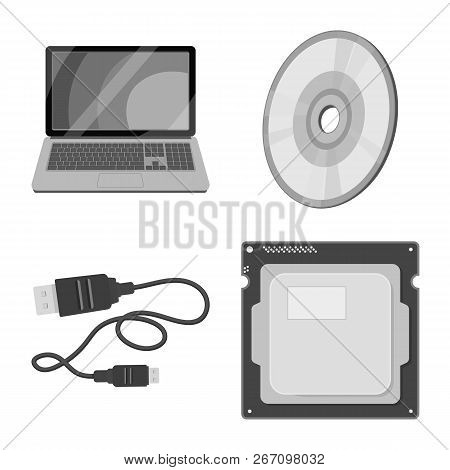 Vector Illustration Of Laptop And Device Logo. Set Of Laptop And Server Stock Vector Illustration.