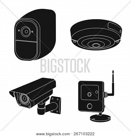 Vector Design Of Cctv And Camera Icon. Set Of Cctv And System Stock Vector Illustration.