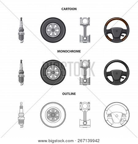 Vector Illustration Of Auto And Part Logo. Set Of Auto And Car Stock Vector Illustration.