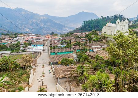 Aerial View Of Belen Gualcho Village, Honduras