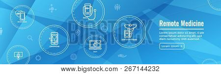 Telemedicine Abstract Idea - Icons Illustrating Remote Health And Software