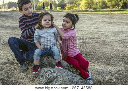 Ashtarak,armenia,10 September,2018:in The Courtyard Of The Church Saghmosavank Autumn Evening, A Lit