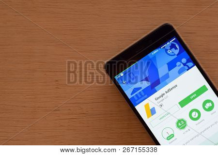 Bekasi, West Java, Indonesia. November 6, 2018 : Google Adsense Dev App With Magnifying On Smartphon