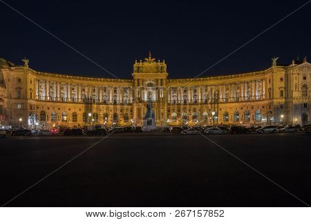 Vienna Hofburg Imperial Palace At Night - Austria
