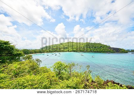 View On Port Launay Beach From Cap Ternay Road (port Launay Marine Park) , Mahe, Seychelles