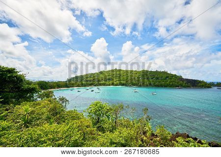View On Port Launay Beach From Cap Ternay Road (port Launay Marine Park) , Mahe, Seychelles