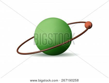 Threedimensional Atom. Chemical Model. Science And Education. Vector Illustration