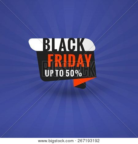 Black Friday Sale Sticker. Discount Banner. Special Offer Sale Tag. Red And Black Color Theme. Vecto