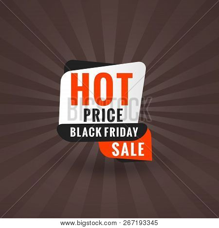 Black Friday Sale Sticker. Discount Banner. Special Offer Sale Tag. Red And Black Color Theme. Vecto