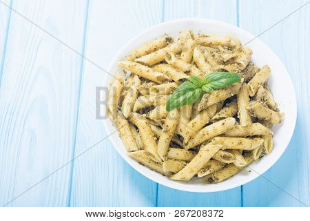 Italian Penne Pasta With Sauce Pesto