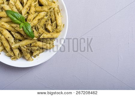 Italian Penne Pasta With Sauce Pesto
