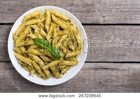 Italian Penne Pasta With Sauce Pesto