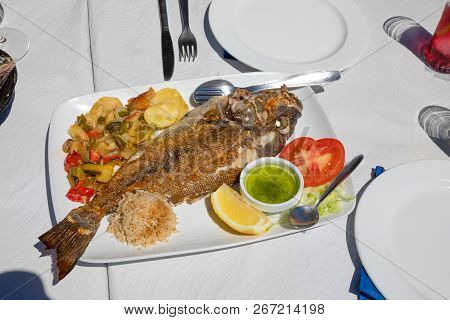 Tray With Donkey Fish Ready To Eat