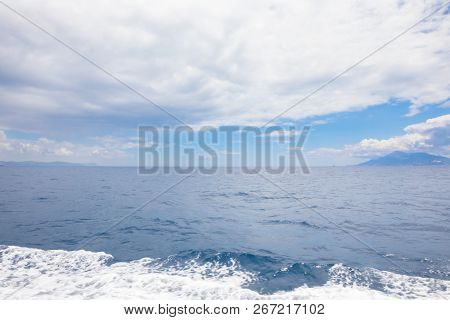Strait Of Gibraltar From A Motorboat Sailing