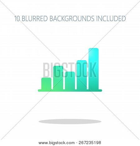 Finance Grapgic, Grow. Colorful Logo Concept With Simple Shadow On White. 10 Different Blurred Backg