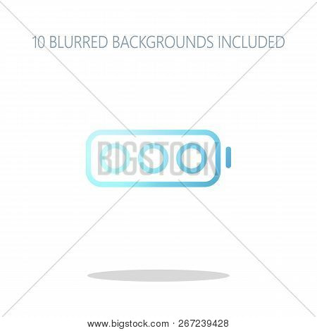 Simple Empty Battery, None Level. Colorful Logo Concept With Simple Shadow On White. 10 Different Bl