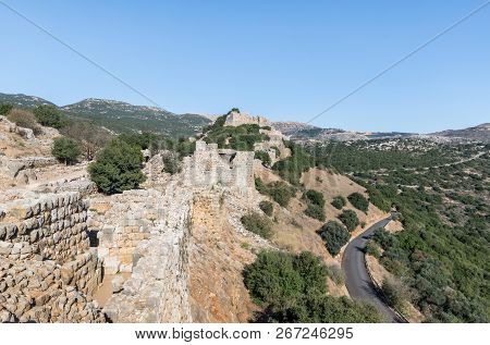View Of The Remains Of The Eastern Fortress Wall From The Corner Tower Of Nimrod Fortress Located In