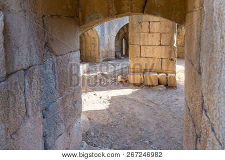 The Entrance To The Round Tower In Nimrod Fortress Located In Upper Galilee In Northern Israel On Th
