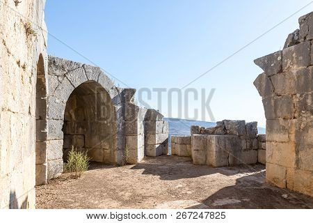 The Inner Part Of The Destroyed Corner Tower In Nimrod Fortress Located In Upper Galilee In Northern