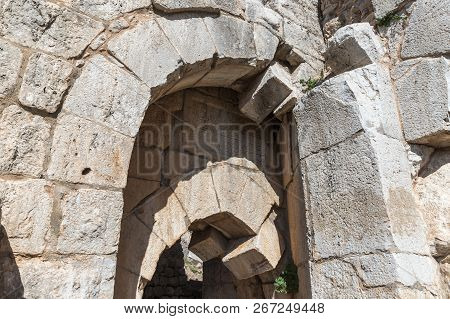 Fragment Of The North Eastern Entrance To The Nimrod Fortress Located In Upper Galilee In Northern I