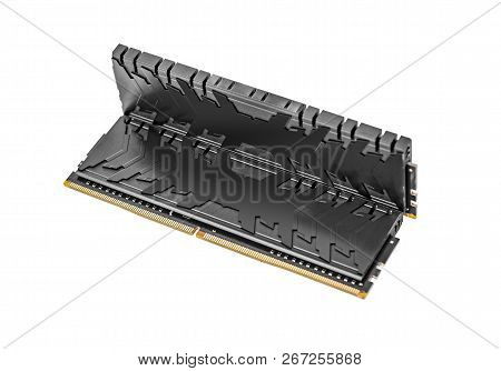 Ram Ddr4 Memory Modules Isolated On White Background.