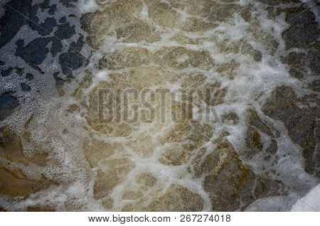 Waterfalls In Summer. Clear And Fresh Water Are Falling Down. Tints Of Green, Blue And White. There 