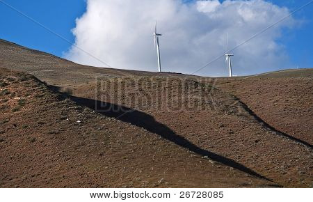 Wind Energy Windmills On A Hill