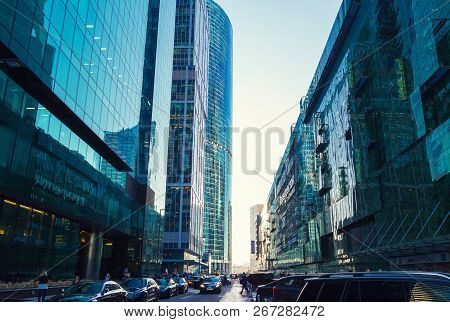 Moscow, Russia - October 17, 2018: Street Near The Enrtance In 