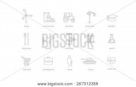 Vector Industry Infographic Template. Color Icon Set Design For Your Illustration Or Firm Presentati