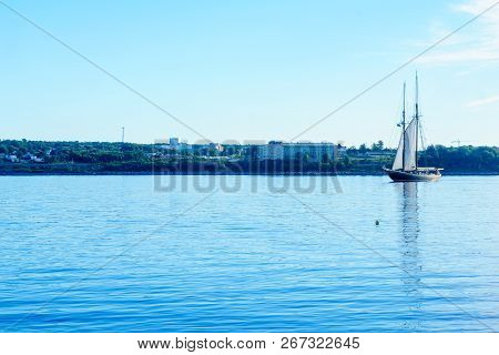 Halifax, Canada - September 23, 2018: The Bluenose Ii Fishing Schooner, In Halifax Harbor, Nova Scot