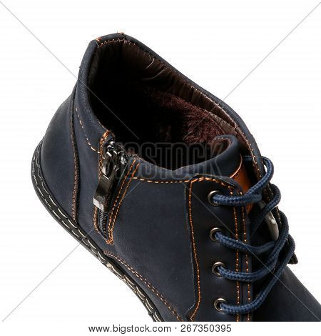 Stylish Causal Man Shoe On White Background.