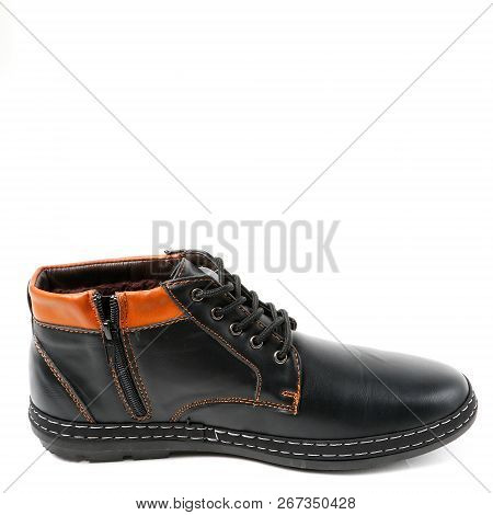 Stylish Causal Man Shoe On White Background.
