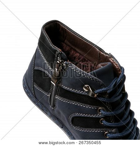 Stylish Causal Man Shoe On White Background.