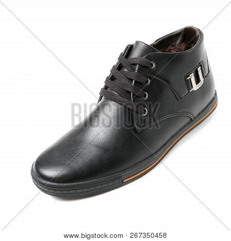 Stylish Causal Man Shoe On White Background.