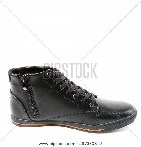 Stylish Causal Man Shoe On White Background.