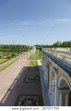Strelna, St. Petersburg, Russia - August 09, 2018: The Territory Of The State Complex 