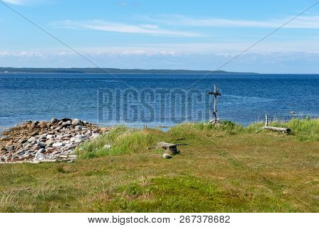 Wooden Cross Navigation On The White Sea (anzer Island, Cape Kenga)