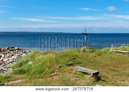 Wooden Cross Navigation On The White Sea (anzer Island, Cape Kenga)