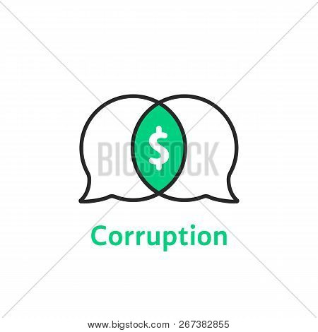 Thin Line Simple Corruption Logo. Linear Flat Style Trend Modern Secret Treaty Logotype Graphic Art 