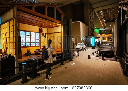 Tokyo, Japan - April 25 2018: Edo Tokyo Museum Permanent Exhibition Vividly Illustrates The Past Of