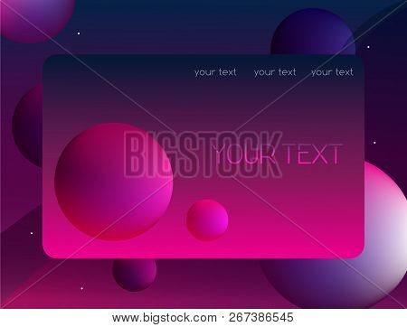 Abstract Background With 3d Bubbles And Soft Pink And Violet Gradient Colors