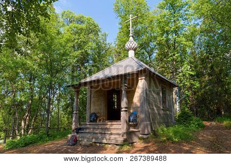 Recreated Eleazarov Chapel In The Eleazarov Desert On Anzer Island. Solovetsky Islands, Arkhangelsk 