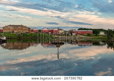 View On Solovetsky Monastery From The Bay Of Well-being, Russia. Solovetsky Monastery Is On The Unes