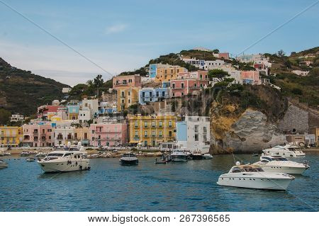 Ponza, Italy - September 16, 2018: Summer View Of Ponza In The Tyrrhenian Sea, Lazio